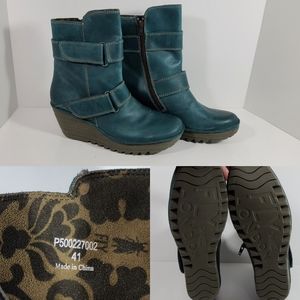 Fly-London Petrol zip/ strappy booties